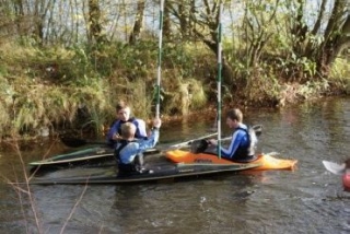 Paddling on the river